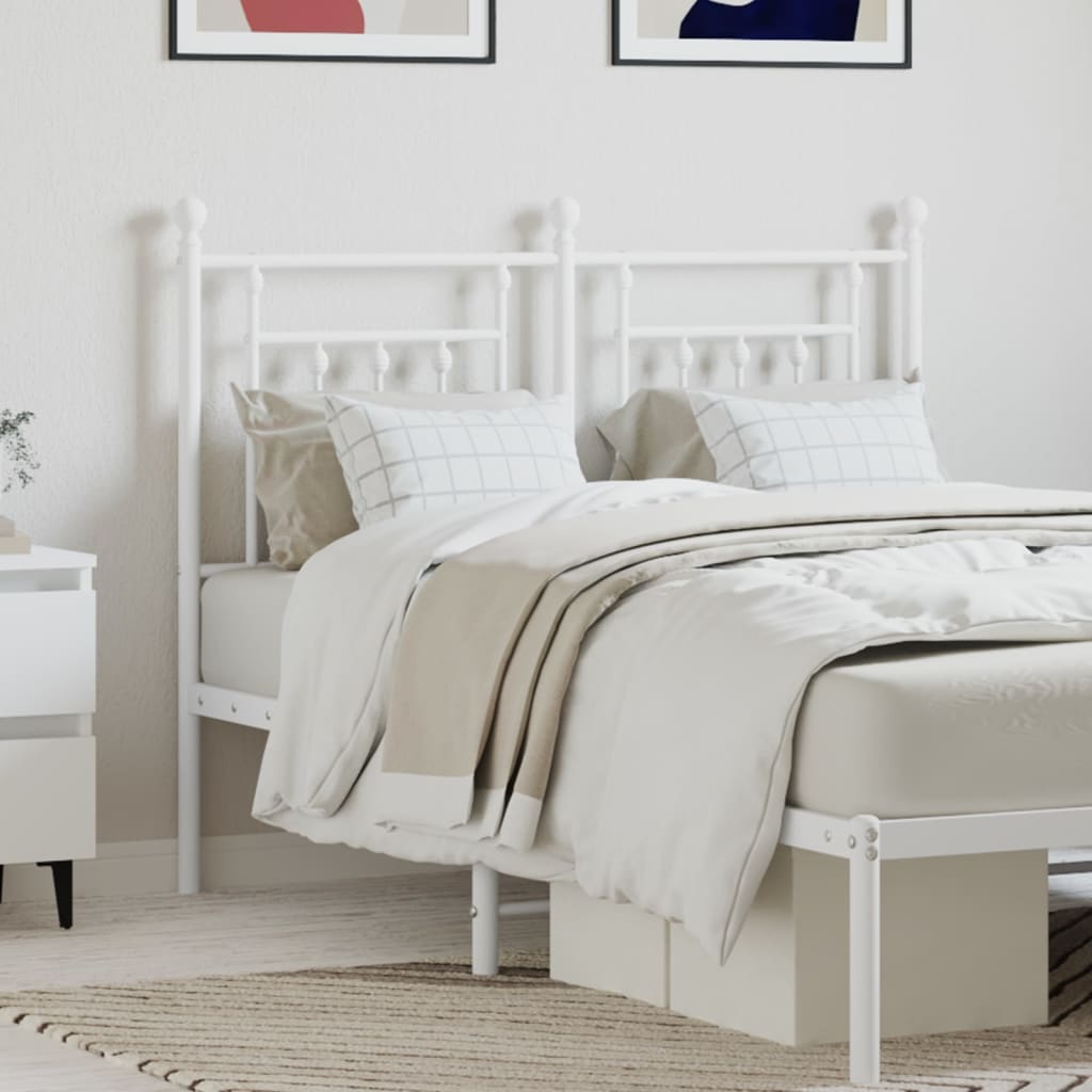 vidaXL Metal Replace Headboard White 120 cm 1