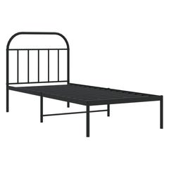 vidaXL Metal Bed Frame without Mattress with Headboard Black 90x190cm 3