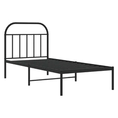vidaXL Metal Bed Frame without Mattress with Headboard Black 90x200cm 3