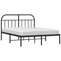 vidaXL Metal Bed Frame without Mattress with Headboard Black 140x190cm 5