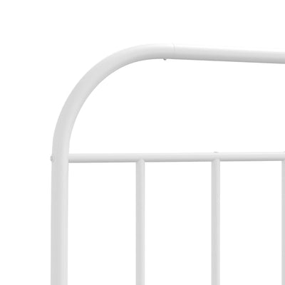 Metal Bed Frame with Headboard White 107x203 cm