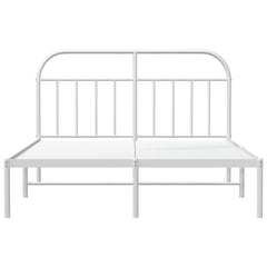 vidaXL Metal Bed Frame without Mattress with Headboard White 183x213cm 6