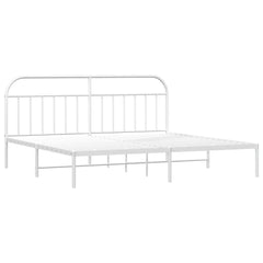 vidaXL Metal Bed Frame without Mattress with Headboard White 193x203cm 3