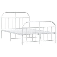 vidaXL Metal Bed Frame without Mattress with Footboard White 120x200cm 3
