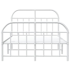 vidaXL Metal Bed Frame without Mattress with Footboard White 120x200cm 6