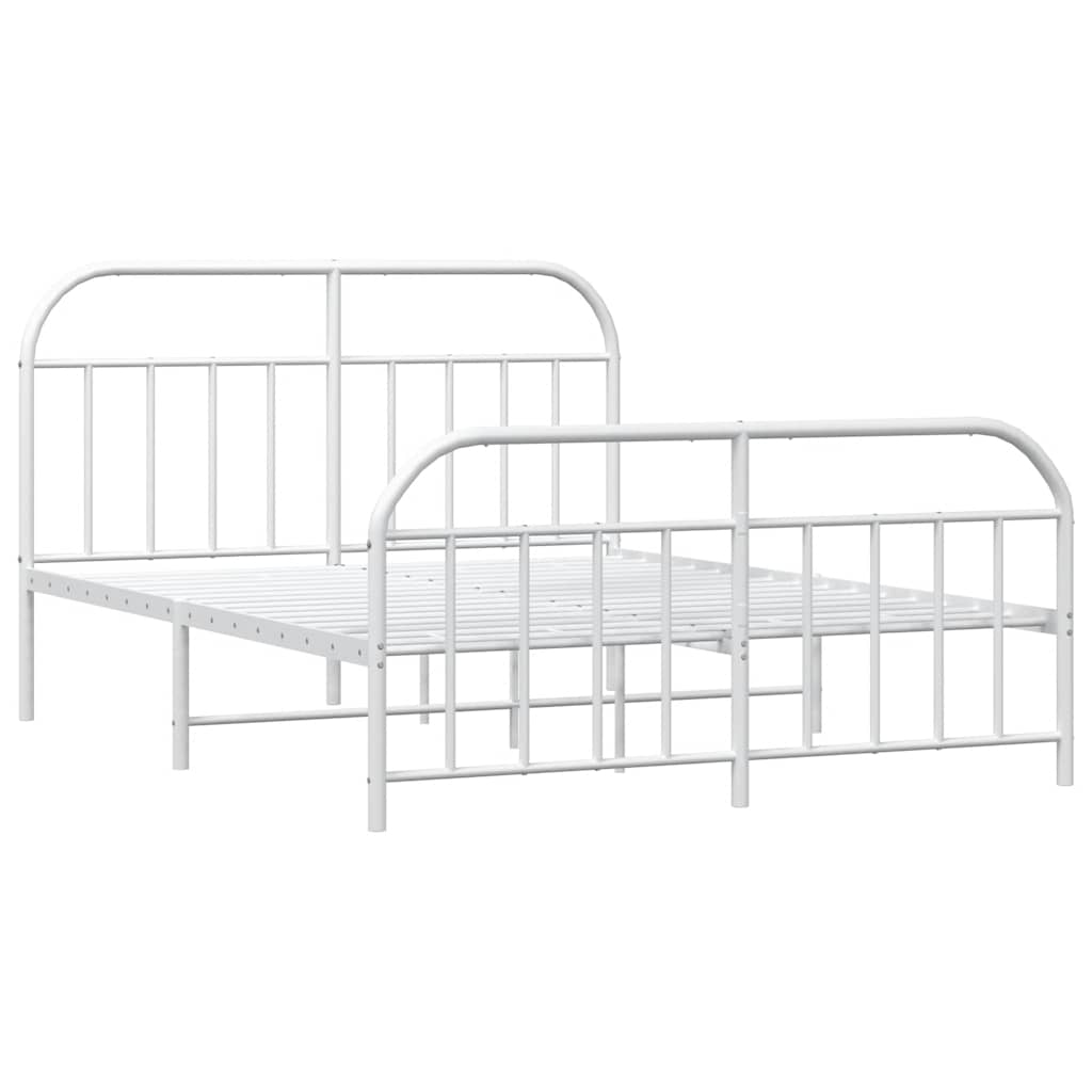 vidaXL Bed Frame | White | Steel | Double bed | Bed Frame | Rectangular 3