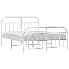 vidaXL Bed Frame | White | Steel | Double bed | Bed Frame | Rectangular 5