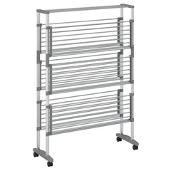 vidaXL Laundry Drying Rack with Wheels 89x64x129 cm Aluminium 3