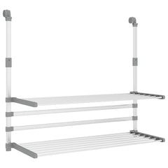 vidaXL Drying Rack for Balcony 89x25x(60-95) cm Aluminium 2