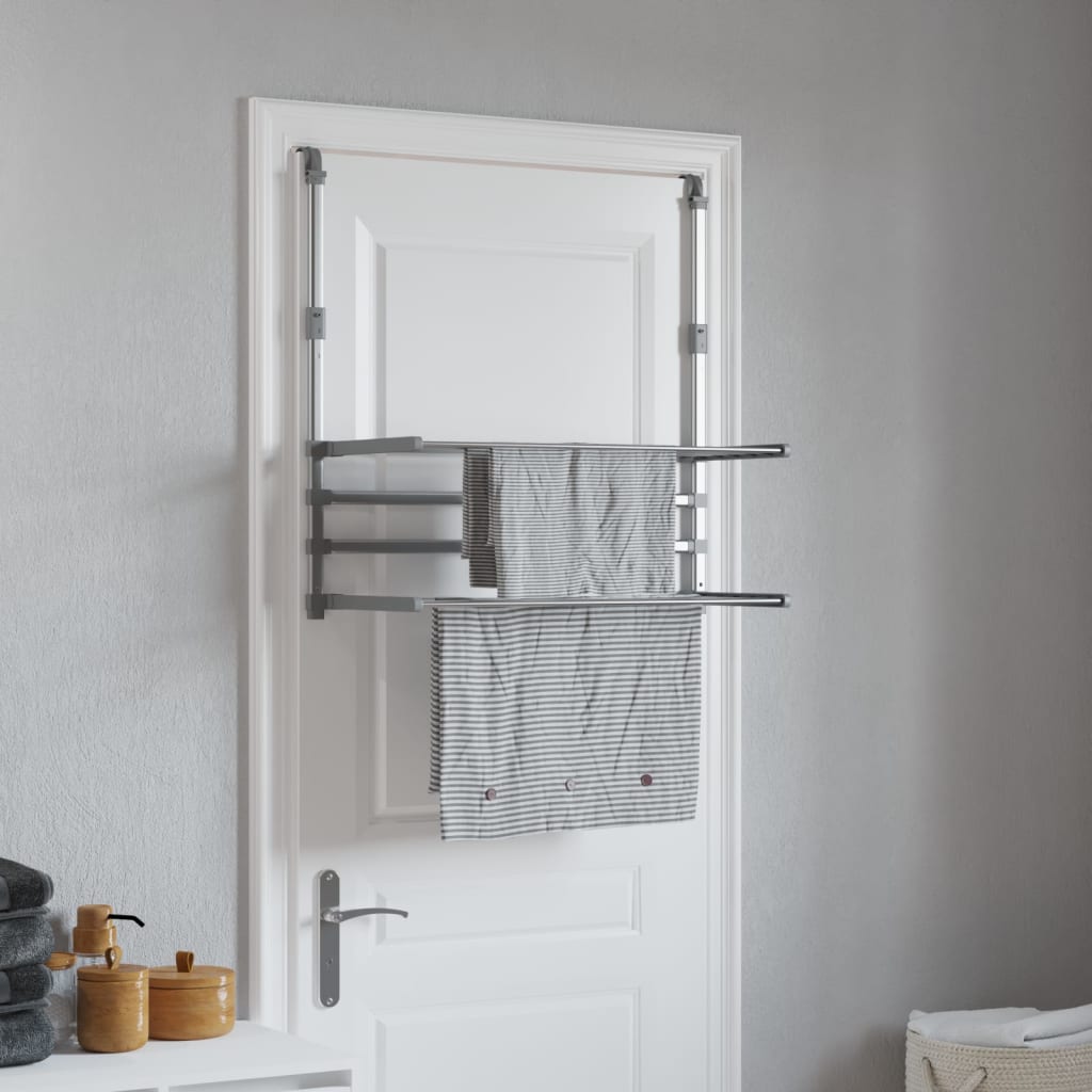 vidaXL Drying Rack for Balcony 89x25x(60-95) cm Aluminium 1
