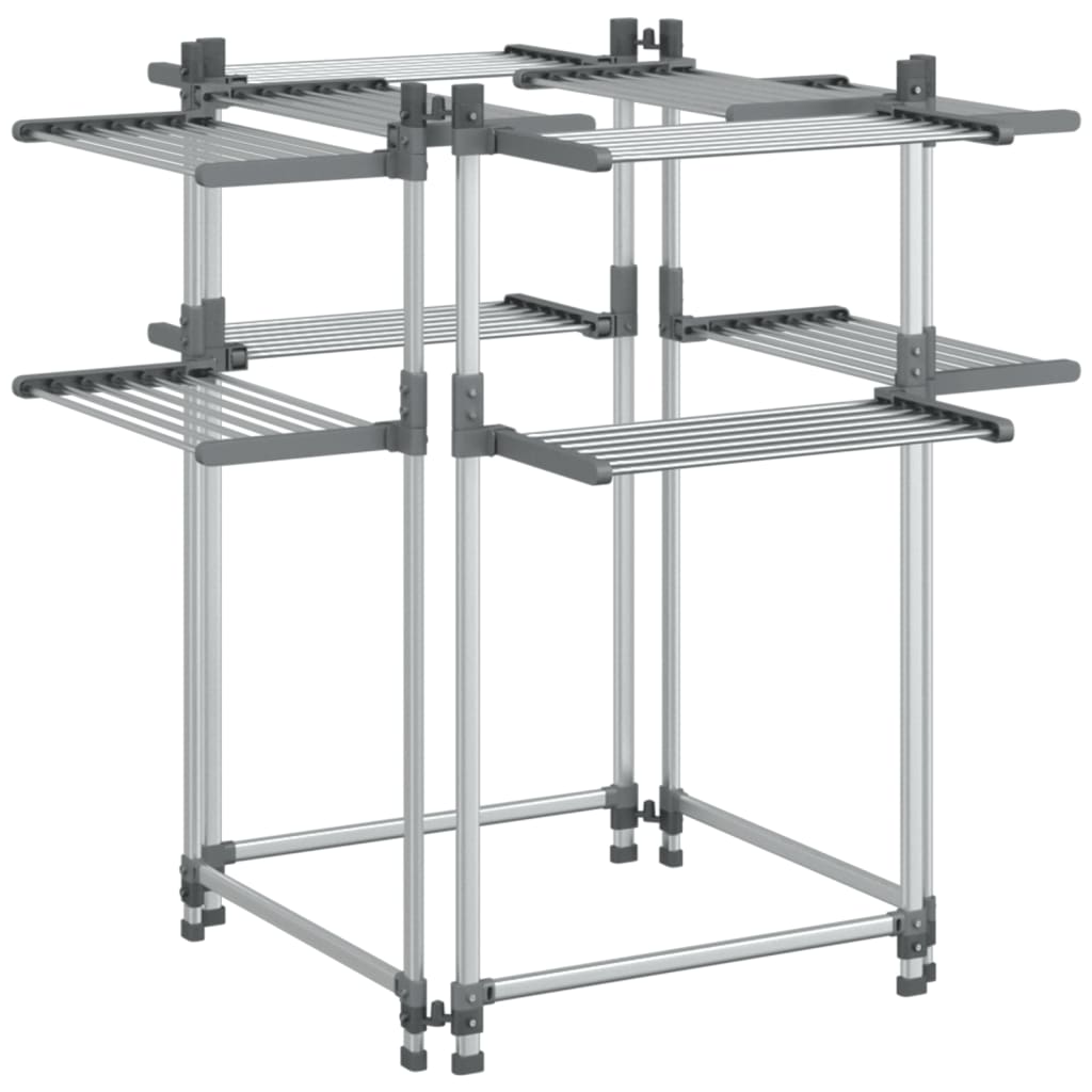 vidaXL Laundry Drying Rack 107x107x120 cm Aluminium 2