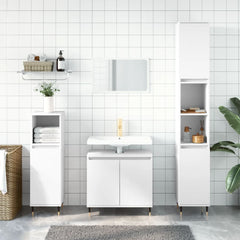3 Piece Bathroom Cabinet Set Engineered Wood White