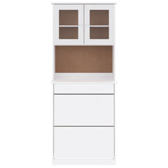 vidaXL Highboard "ALTA" White 77x35x188cm Solid Wood Pine 3