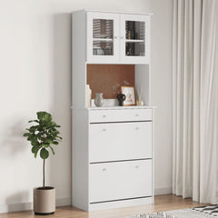 vidaXL Highboard "ALTA" White 77x35x188cm Solid Wood Pine 1