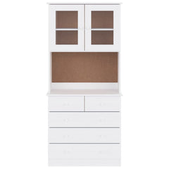 Highboard "ALTA" 77x35x165 cm Solid Wood Pine White