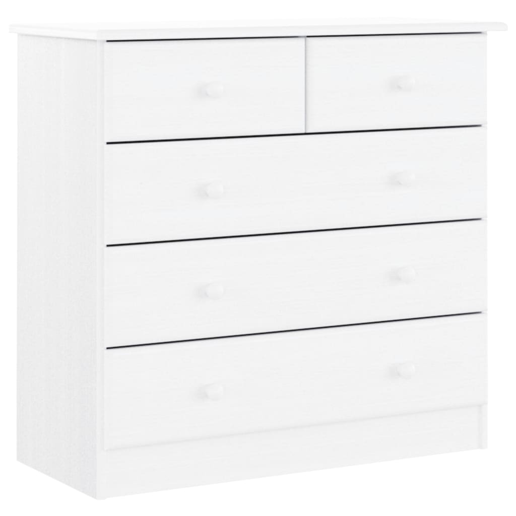 Highboard "ALTA" 77x35x165 cm Solid Wood Pine White