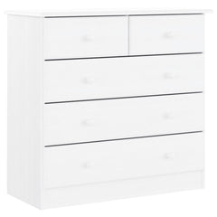 Highboard "ALTA" 77x35x165 cm Solid Wood Pine White