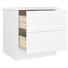 vidaXL Bedside Cabinet ALTA White 41x35x41 cm Solid Wood Pine 4