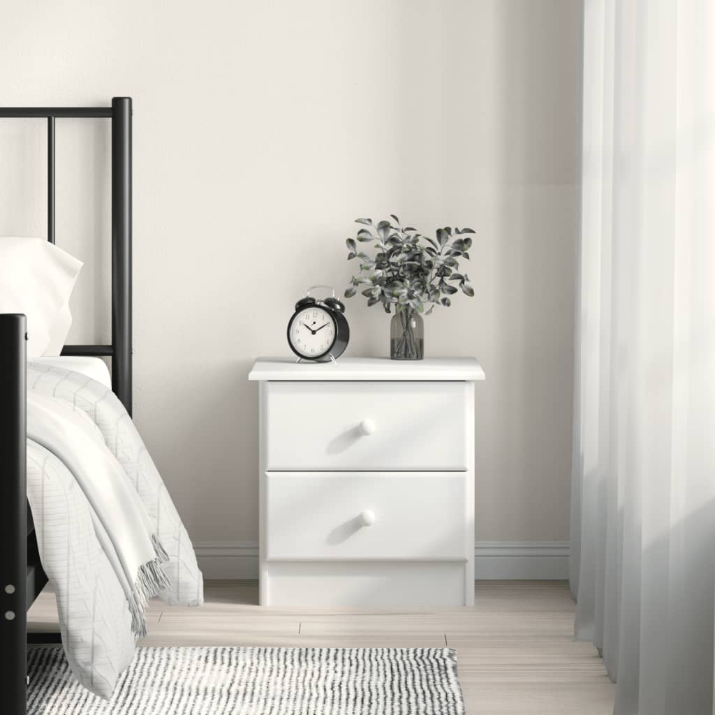 vidaXL Bedside Cabinet ALTA White 41x35x41 cm Solid Wood Pine 1