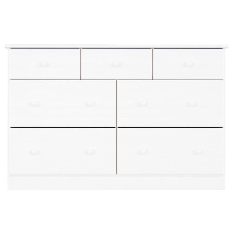 Cómoda ALTA Blanca 112x35x73 cm Madera Maciza Pino