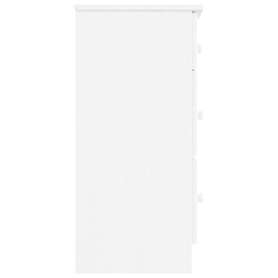 Cómoda ALTA Blanca 112x35x73 cm Madera Maciza Pino