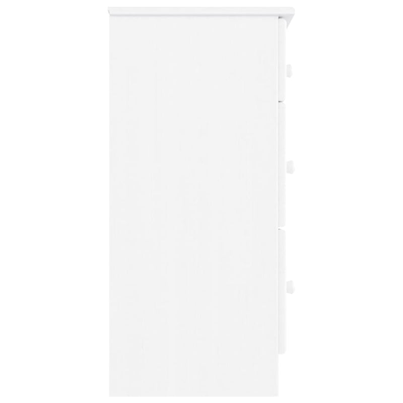 Cómoda ALTA Blanca 112x35x73 cm Madera Maciza Pino