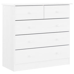 Chest of Drawers "ALTA" 77x35x73 cm Solid Wood Pine White