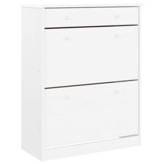 vidaXL Shoe Cabinet ALTA White 77x35x96 cm Solid Wood Pine 2