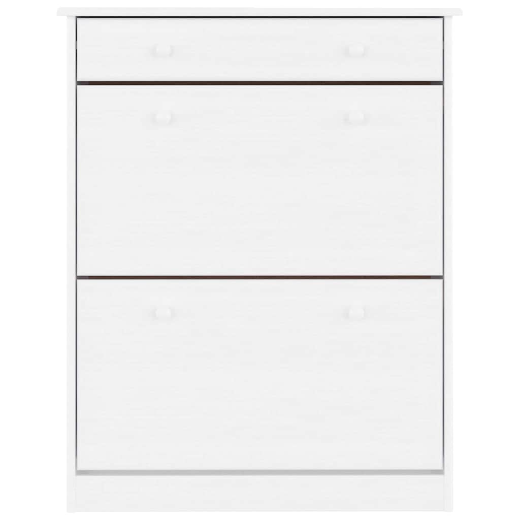 vidaXL Shoe Cabinet ALTA White 77x35x96 cm Solid Wood Pine 4