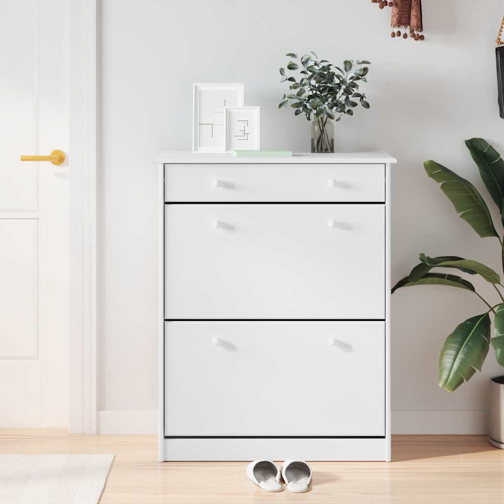 vidaXL Shoe Cabinet ALTA White 77x35x96 cm Solid Wood Pine 1