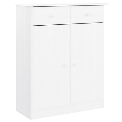 Shoe Cabinet ALTA White 77x35x96 cm Solid Wood Pine