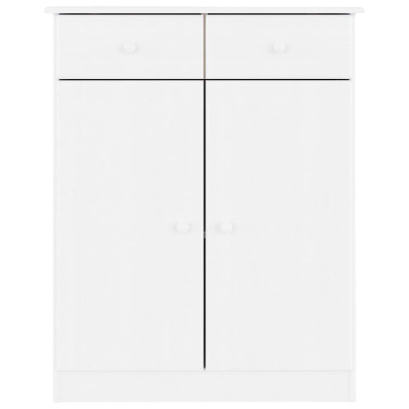 Shoe Cabinet ALTA White 77x35x96 cm Solid Wood Pine