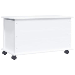 vidaXL Storage Chest with Wheels ALTA White 73x39.5x43 cm Solid Wood Pine 4