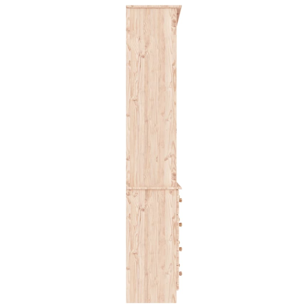 Bookcase with Drawers "ALTA" 77x35x186,5 cm Solid Wood Pine Natural
