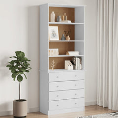 Bookcase with Drawers "ALTA" 77x35x186,5 cm Solid Wood Pine White