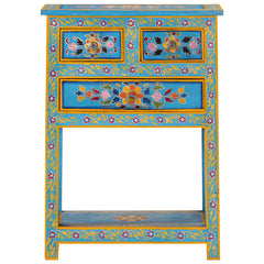 vidaXL Sideboard Turquoise 55x30x76 cm Solid Wood Mango 3