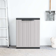 vidaXL Outdoor Storage Cabinet Grey and Black 65x37x85 cm PP 3