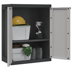 vidaXL Outdoor Storage Cabinet Grey and Black 65x37x85 cm PP 4
