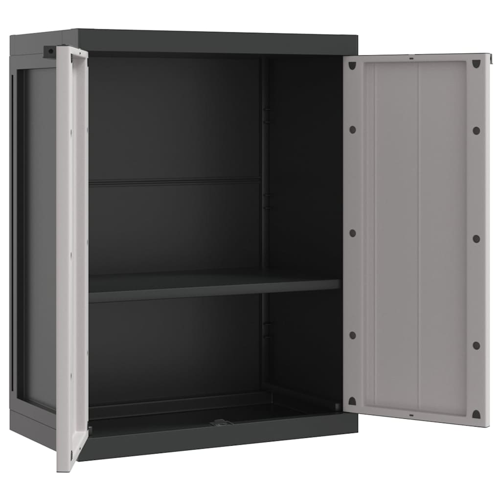 vidaXL Outdoor Storage Cabinet Grey and Black 65x37x85 cm PP 6