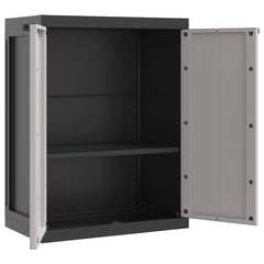 vidaXL Outdoor Storage Cabinet Grey and Black 65x37x85 cm PP 6
