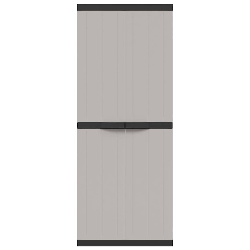 vidaXL Outdoor Storage Cabinet Grey and Black 65x37x165 cm PP 6