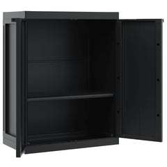 Outdoor Storage Cabinet Black PP, image 6
