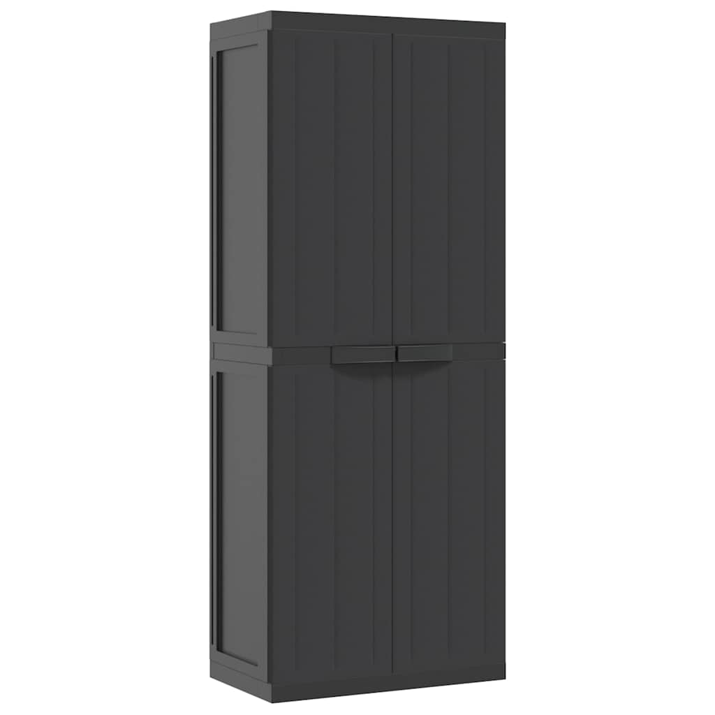 vidaXL Outdoor Storage Cabinet Black 65x37x165 cm PP 2