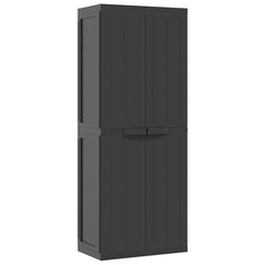 vidaXL Outdoor Storage Cabinet Black 65x37x165 cm PP 2