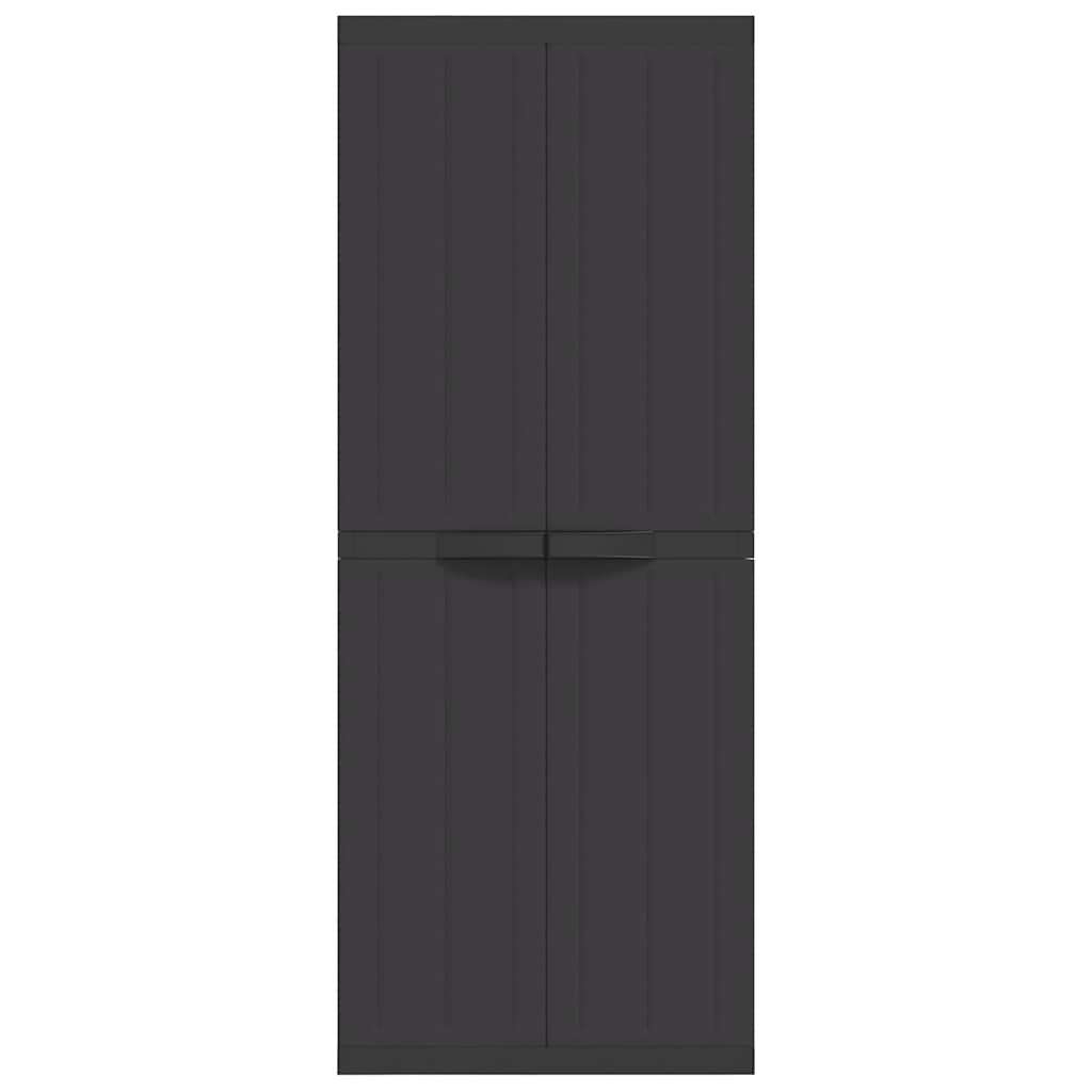 vidaXL Outdoor Storage Cabinet Black 65x37x165 cm PP 5