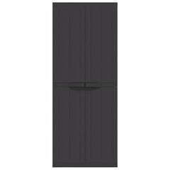 vidaXL Outdoor Storage Cabinet Black 65x37x165 cm PP 5