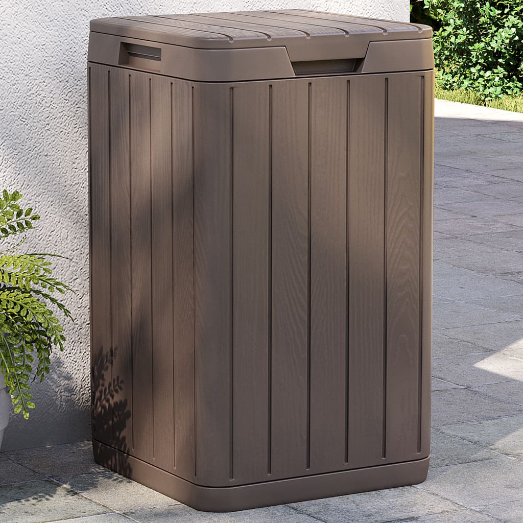 Outdoor Garbage Bin 38x38x65 cm PP Brown
