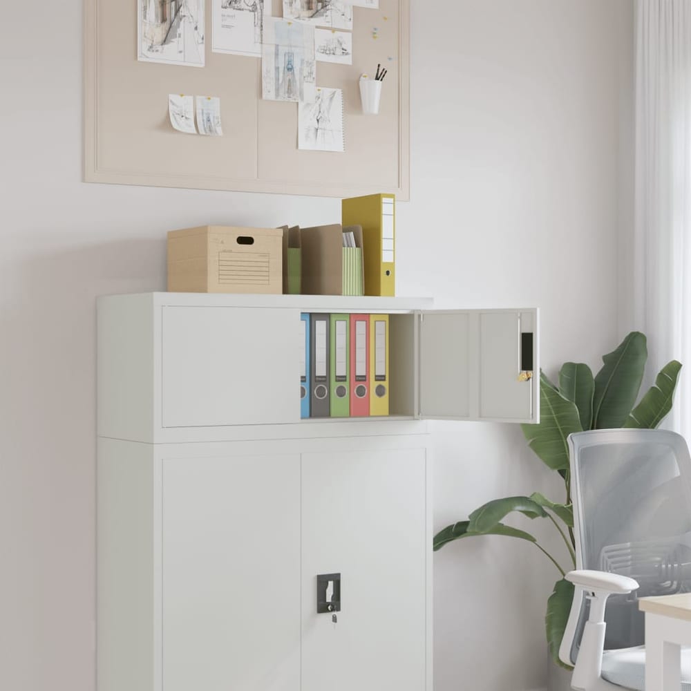 File Cabinet Steel Light Grey 90 x 40 x 40 cm