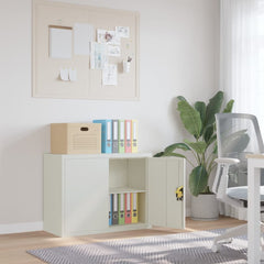 File Cabinet Steel Light Grey 90 x 40 x 70 cm