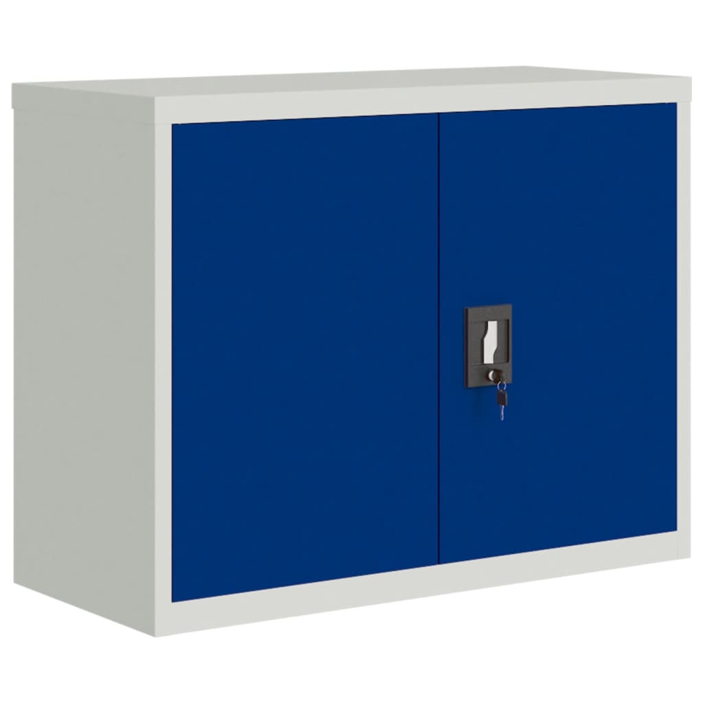 vidaXL File Cabinet Light Grey and Blue 90x40x70 cm Steel 2